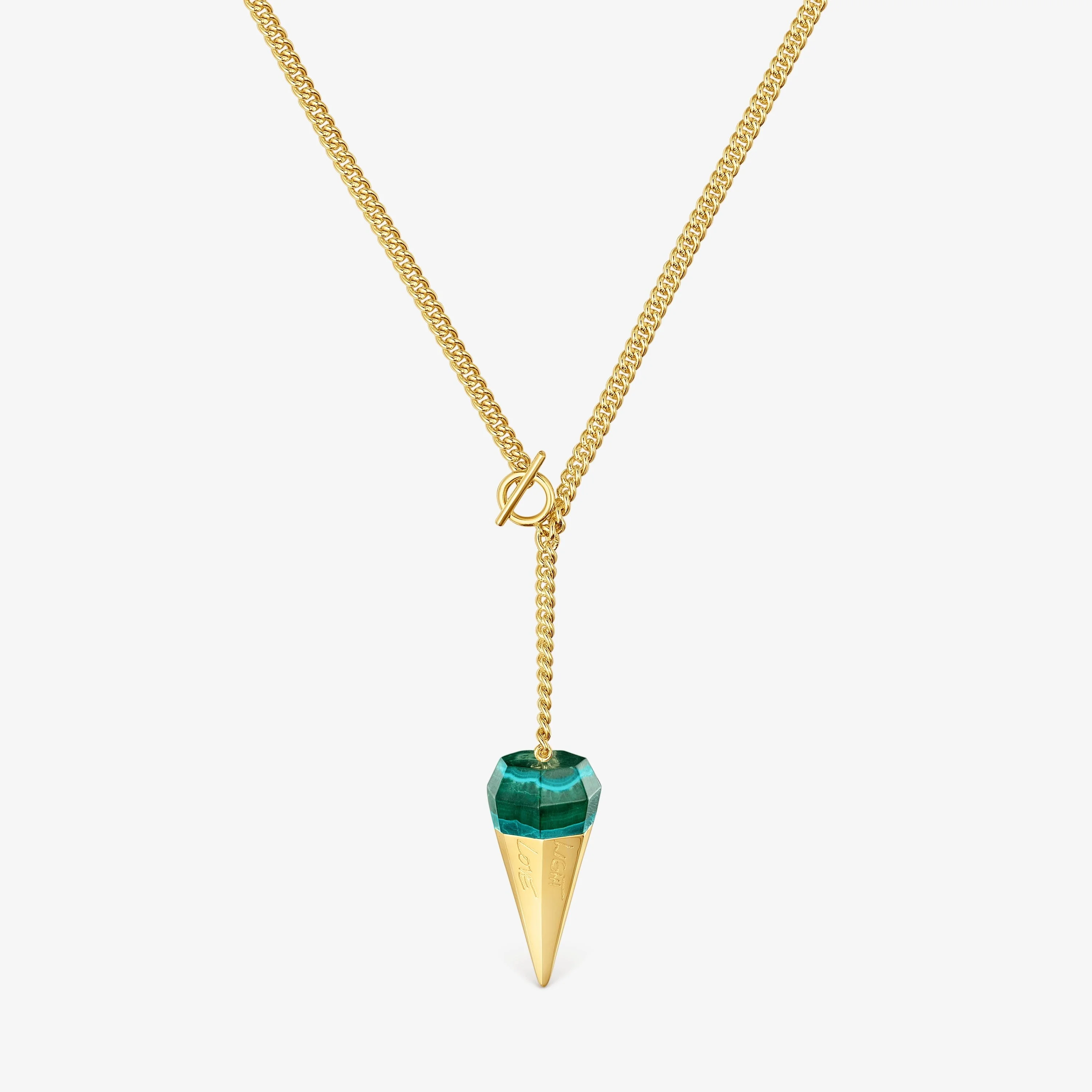 Short 18K gold vermeil Necklace with chrysocolla malachite TOUS X LEA COLOMBO - 1