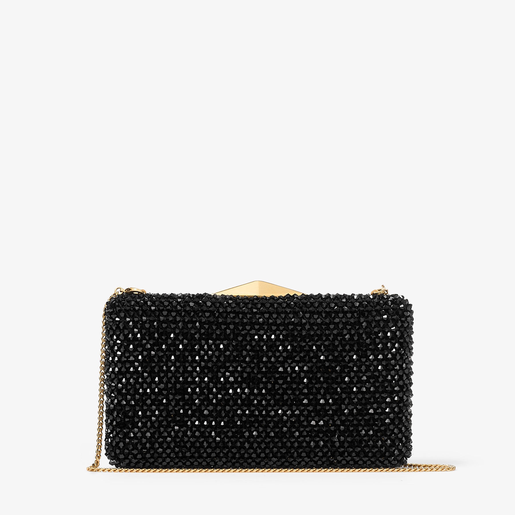 Clemmie
Black Satin Crystal Embroidered Clutch Bag - 6