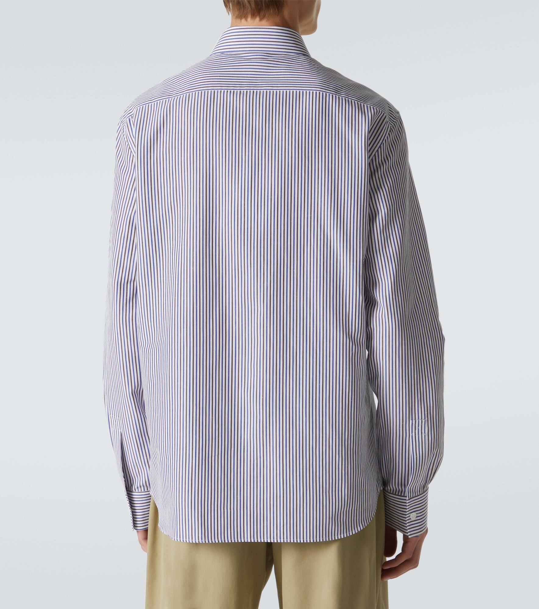 Striped cotton and linen shirt - 4