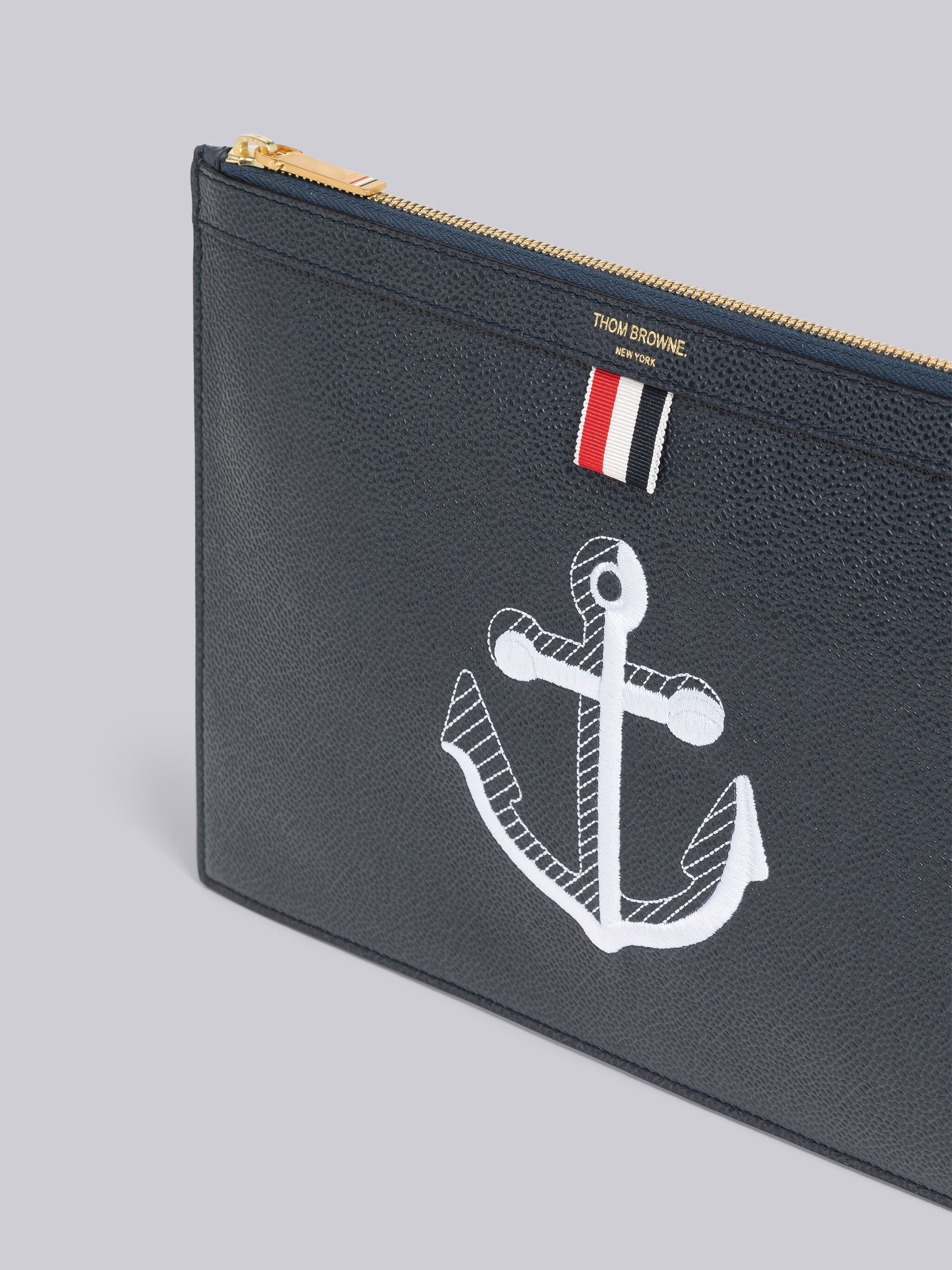Pebble Grain Leather Anchor Small Document Holder - 2
