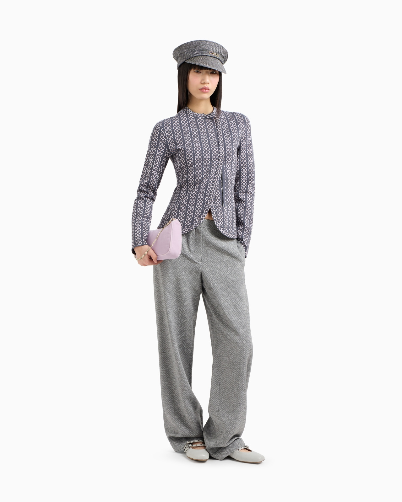GURU-COLLAR JACKET IN TWO-TONE JACQUARD - 2