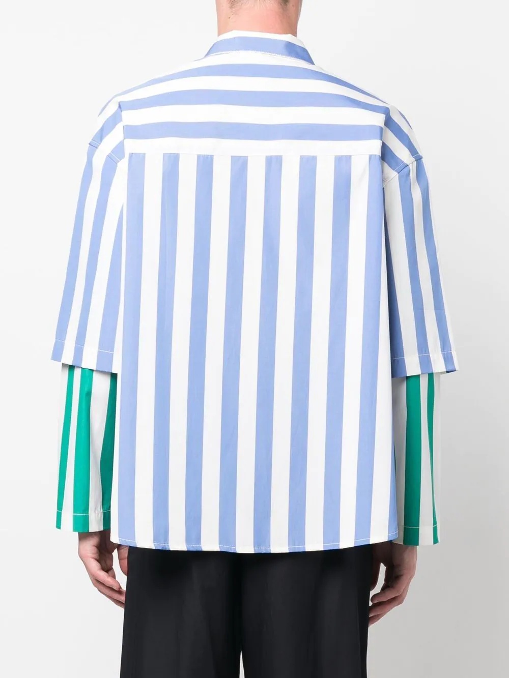 striped layered cotton shirt - 4