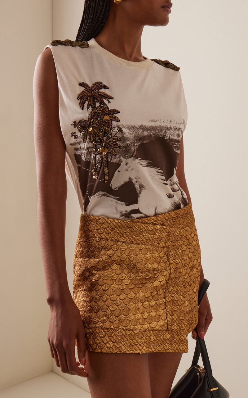 Johanna Ortiz Brave Printed Top ivory outlook