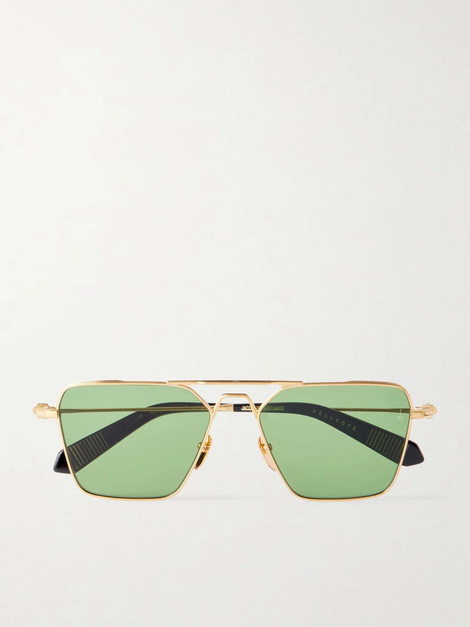 + Nick Fouquet Nellcôte Double-Bridge Aviator-Style Gold-Tone Metal Sunglasses Gold - 1