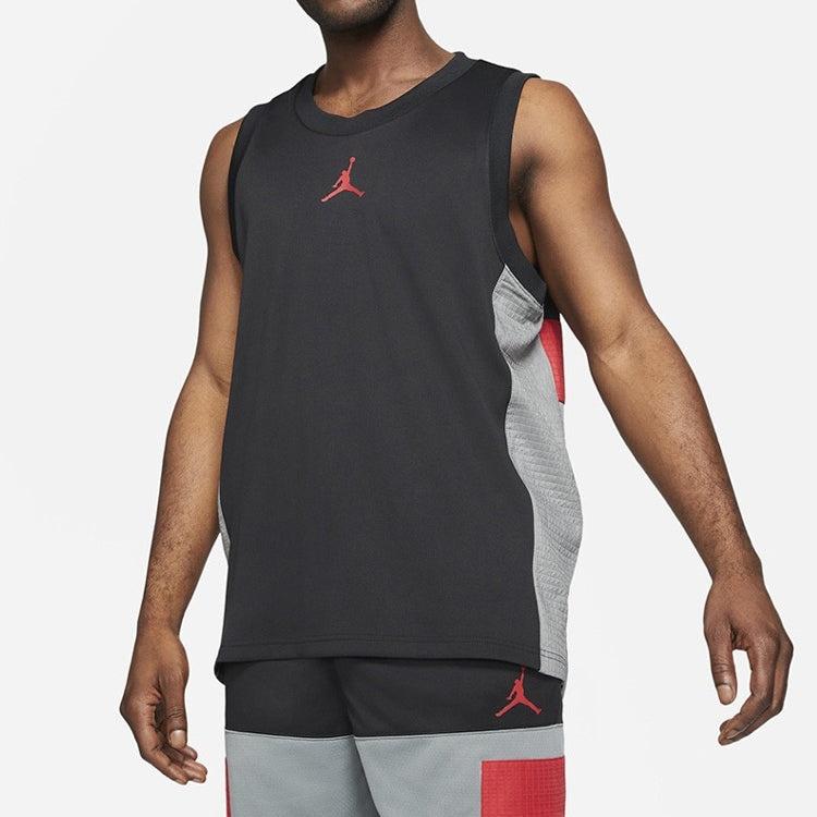 Air Jordan Dri-FIT Air Statement Splicing Quick-dry Basketball Sports Vest Male Black CZ4742-010 - 5