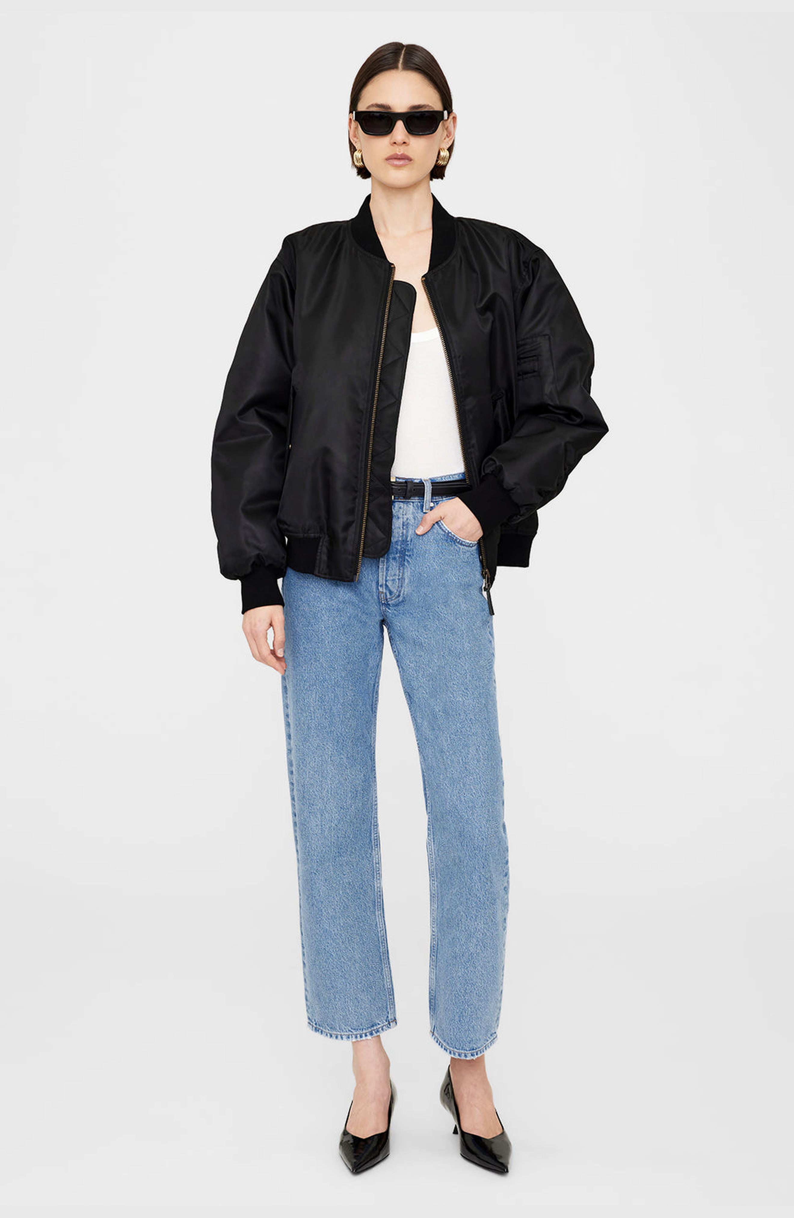 ANINE BING Leon Bomber in Black at Nordstrom - 5