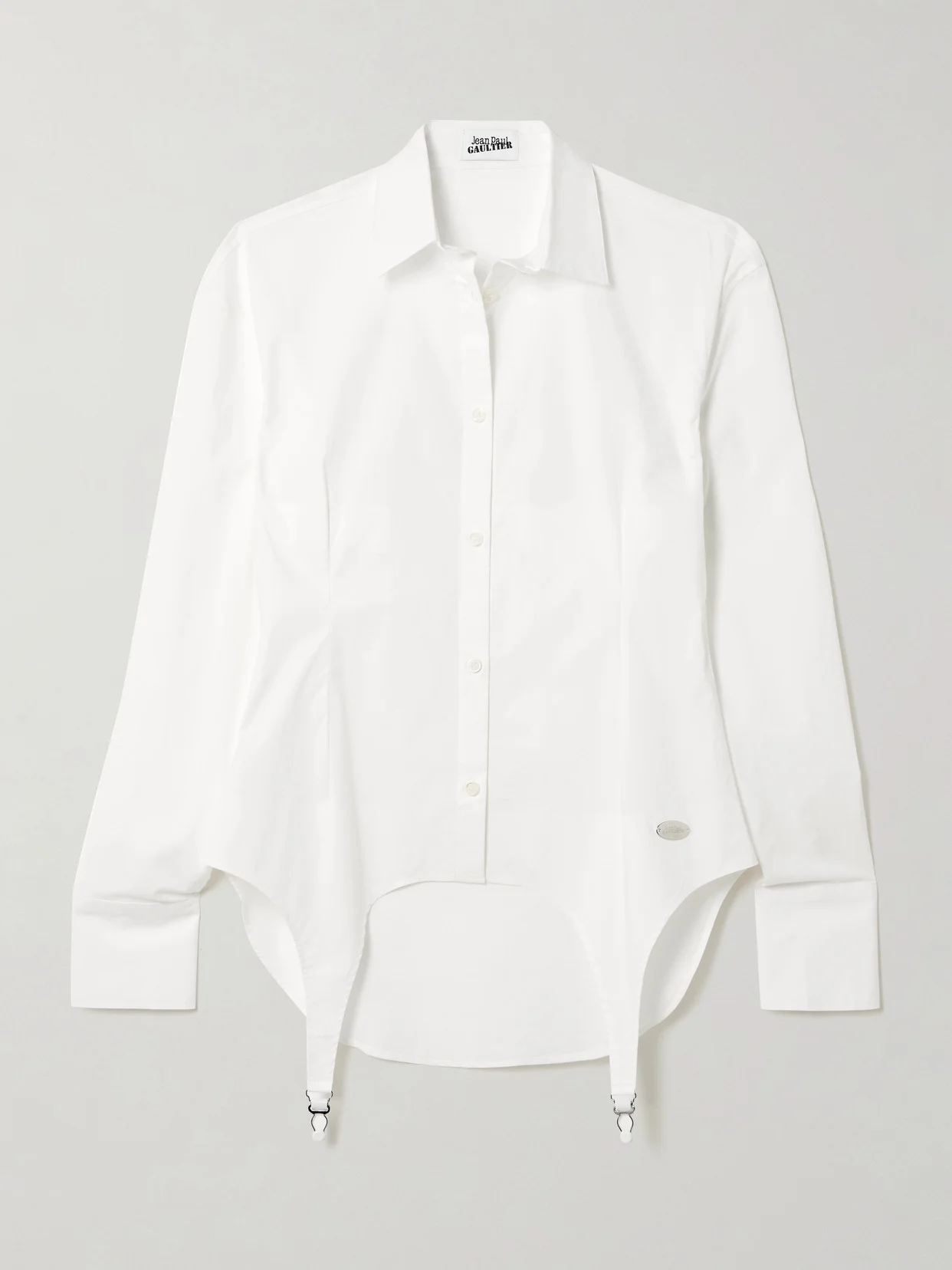 Embellished Stretch-cotton Shirt - 1