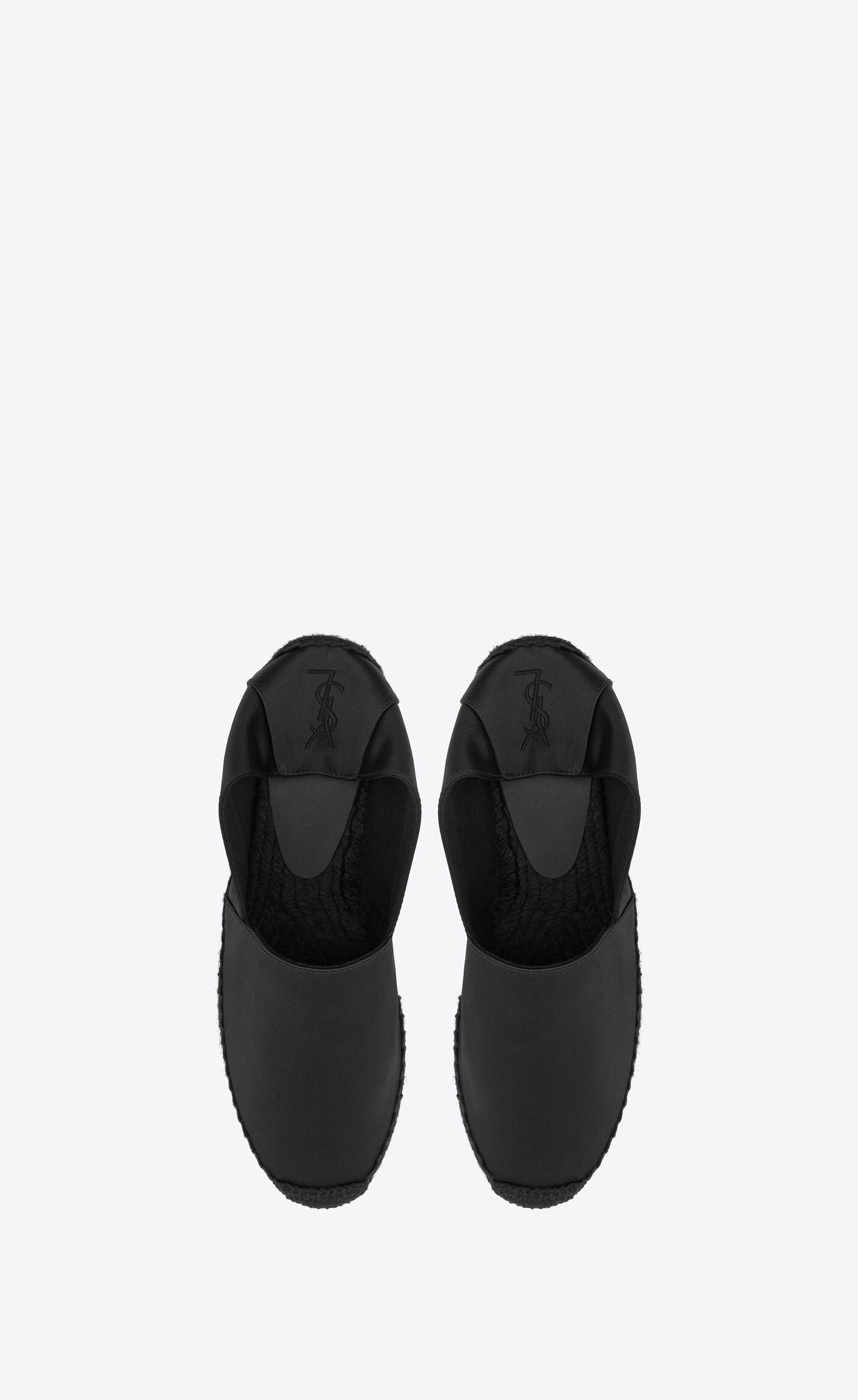 ysl embroidered espadrilles in satin crepe - 2