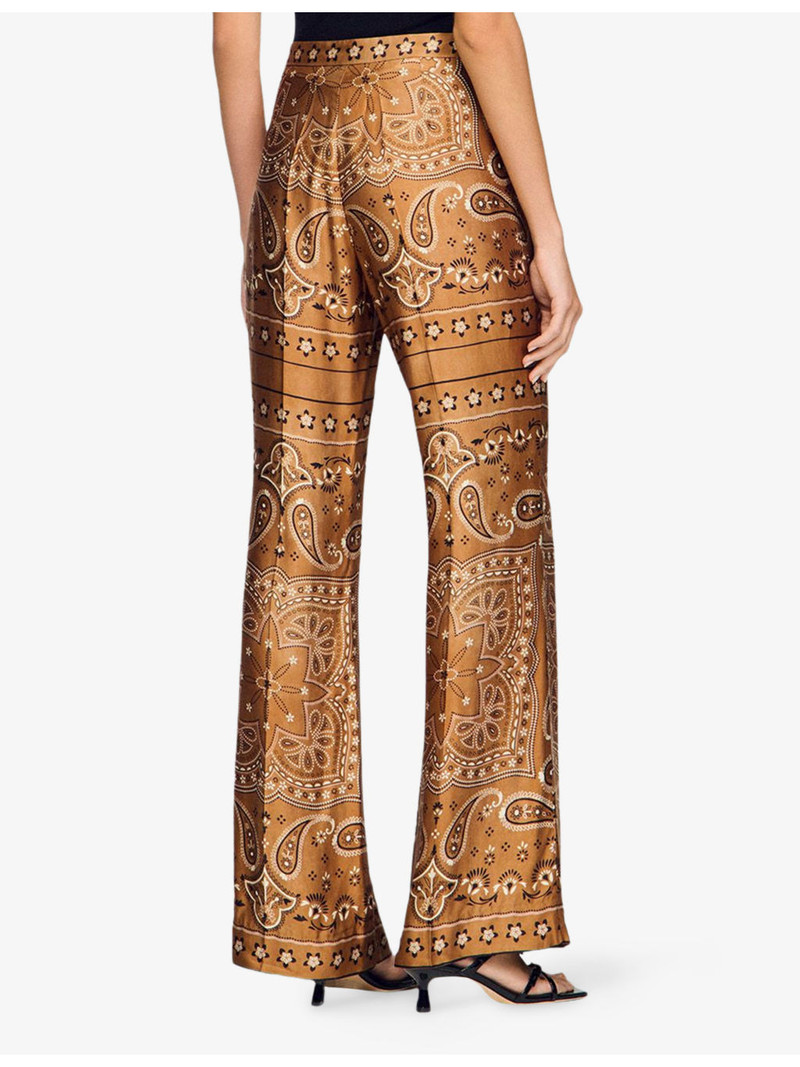 Flared Bandana-Print Woven Trousers 4