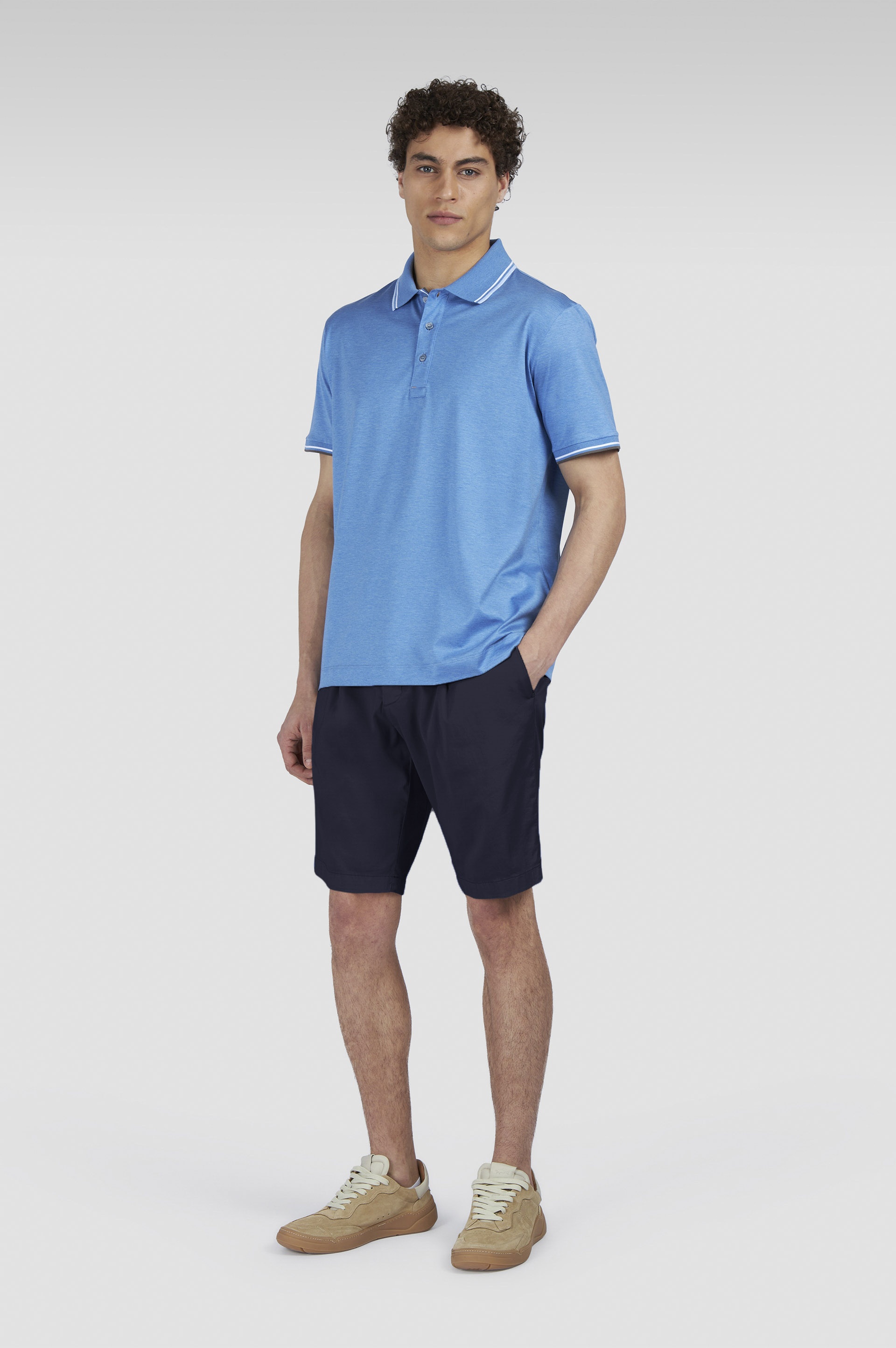 CHINO SILK STRETCH COTTON AND SILK BERMUDA SHORTS - 2
