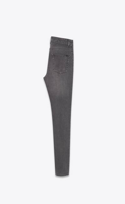 SAINT LAURENT high-rise skinny jeans in grey black stretch denim outlook