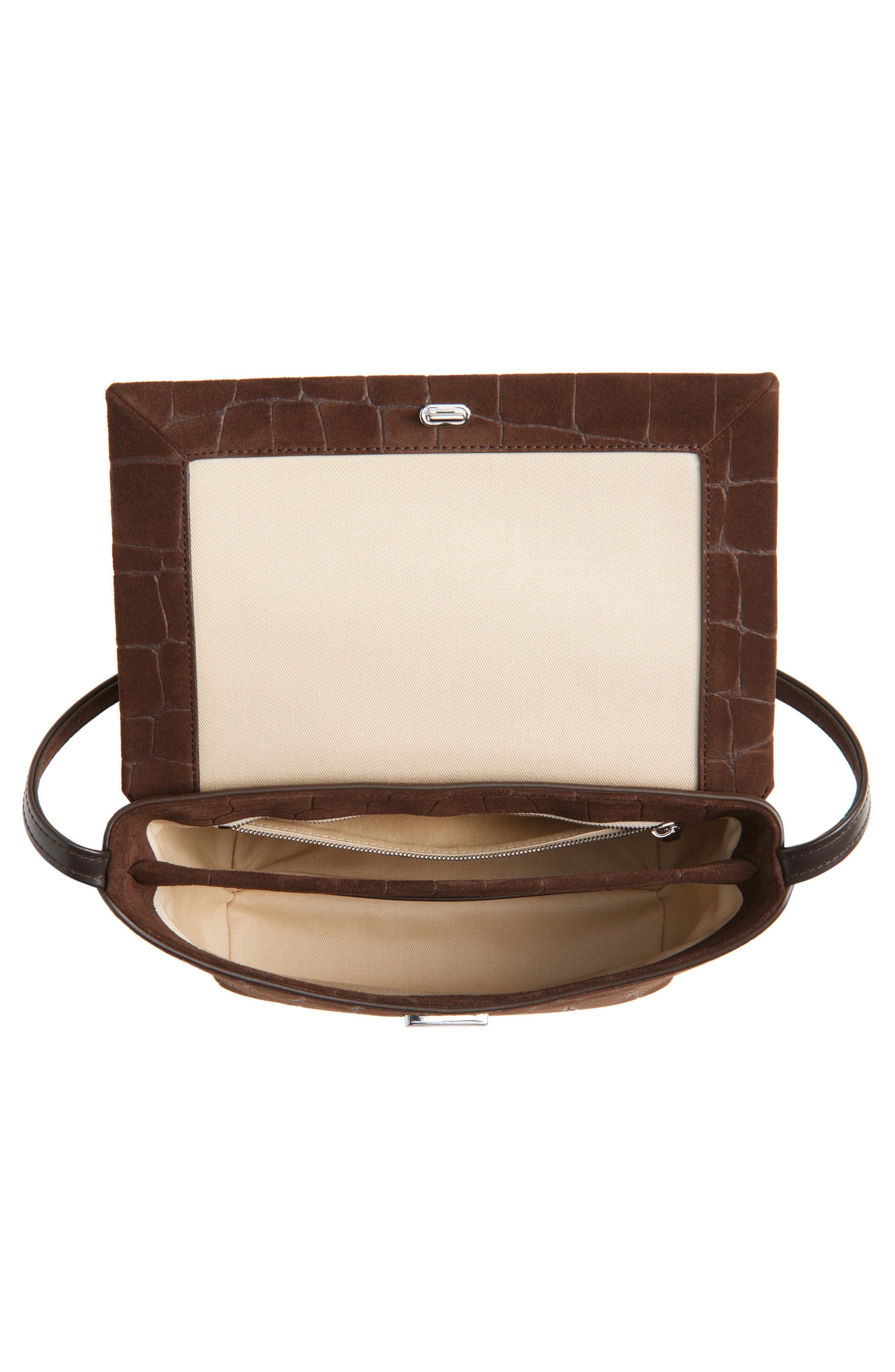 Jacquemus Le Rond Carré Croc Embossed Leather Shoulder Bag in Dark Brown 880 at Nordstrom - 5