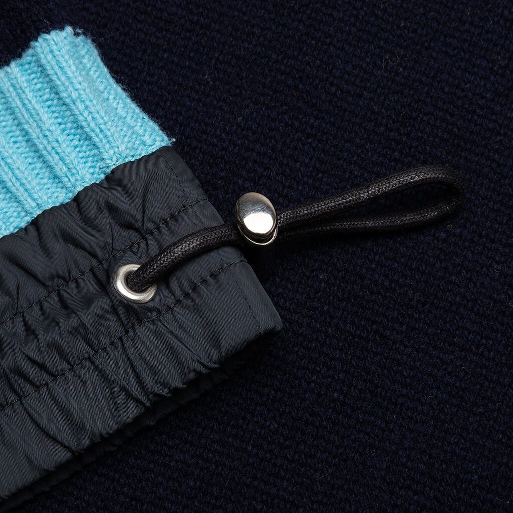 SACAI WOOL KNIT PULLOVER - NAVY - 5