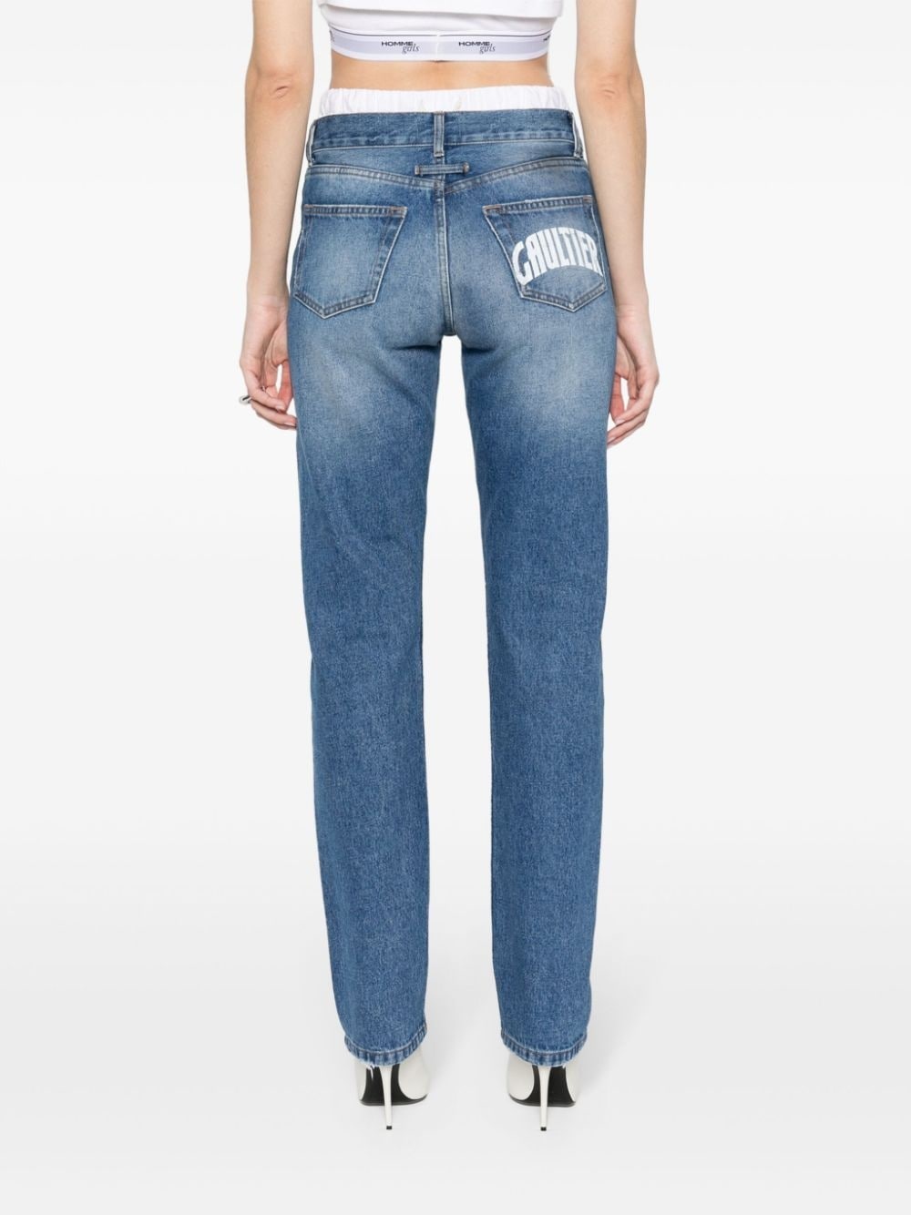 washed tapered jeans - 4