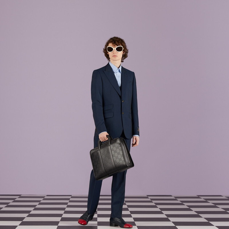 GG embossed briefcase 4