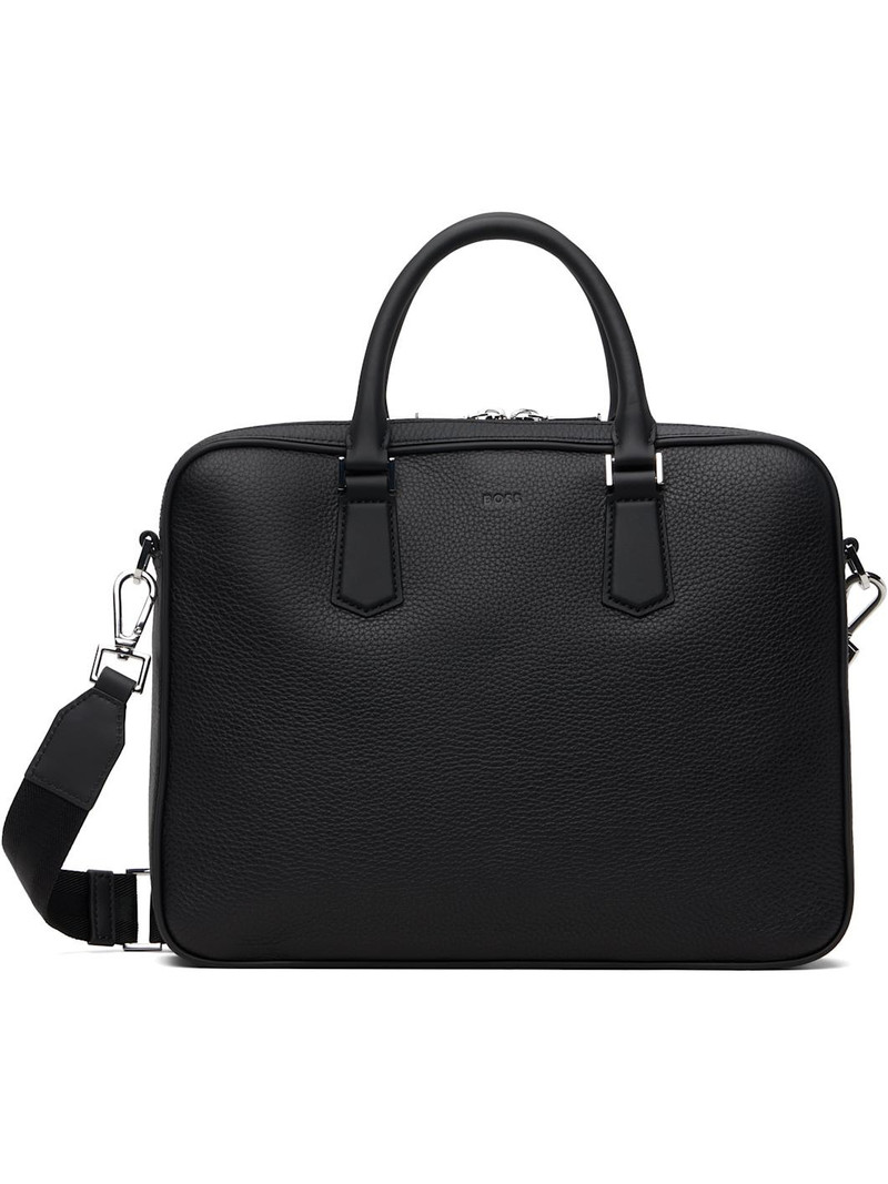Black Embossed Logo Document Briefcase 1
