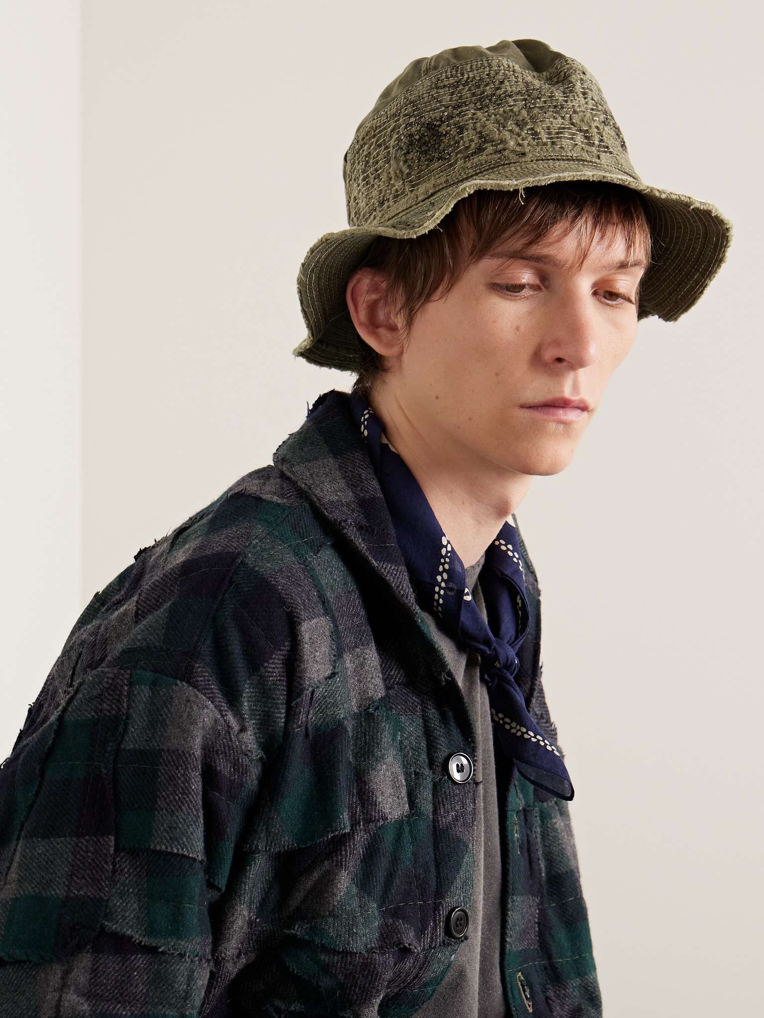 The Old Man and the Sea Distressed Buckled Cotton-Twill Bucket Hat - 2