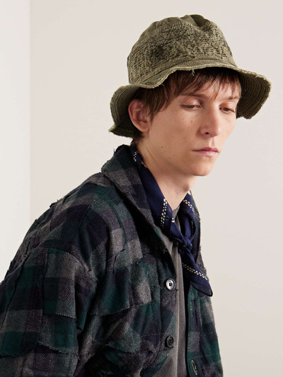 Kapital The Old Man and the Sea Distressed Buckled Cotton-Twill Bucket Hat outlook
