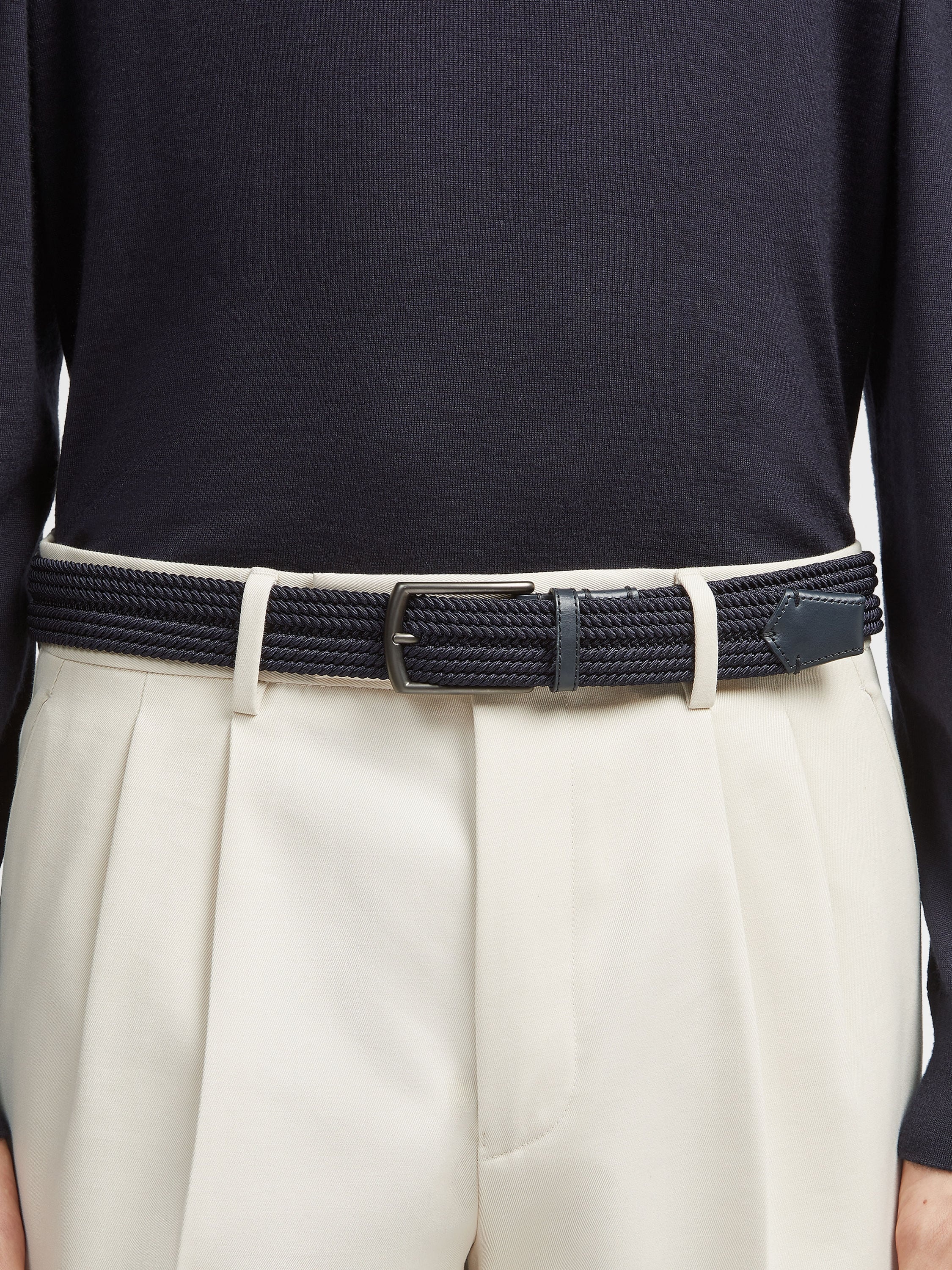 NAVY BLUE RAYON BELT - 3