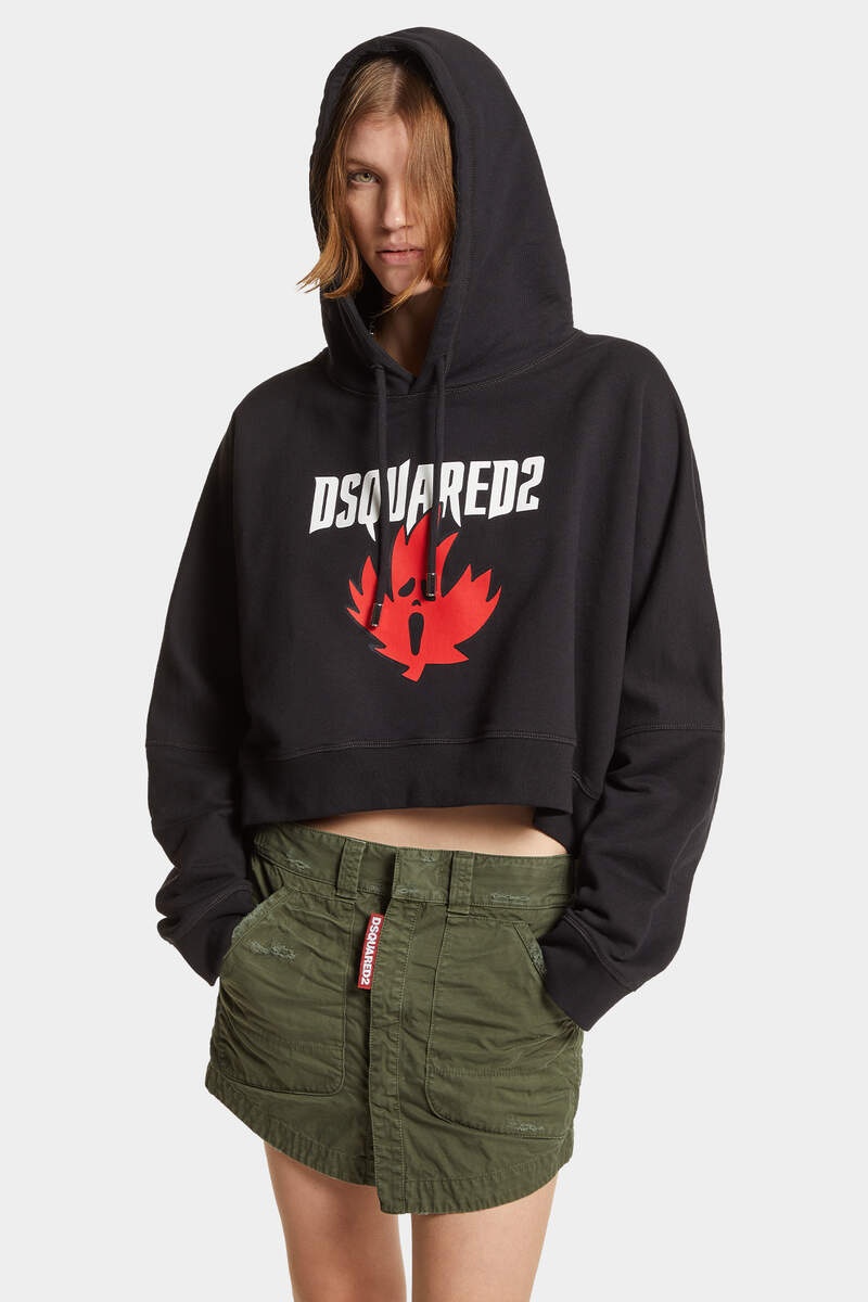 MAPLE LEAF  CROPPED FIT HOODIE SWEATSHIRT - 3