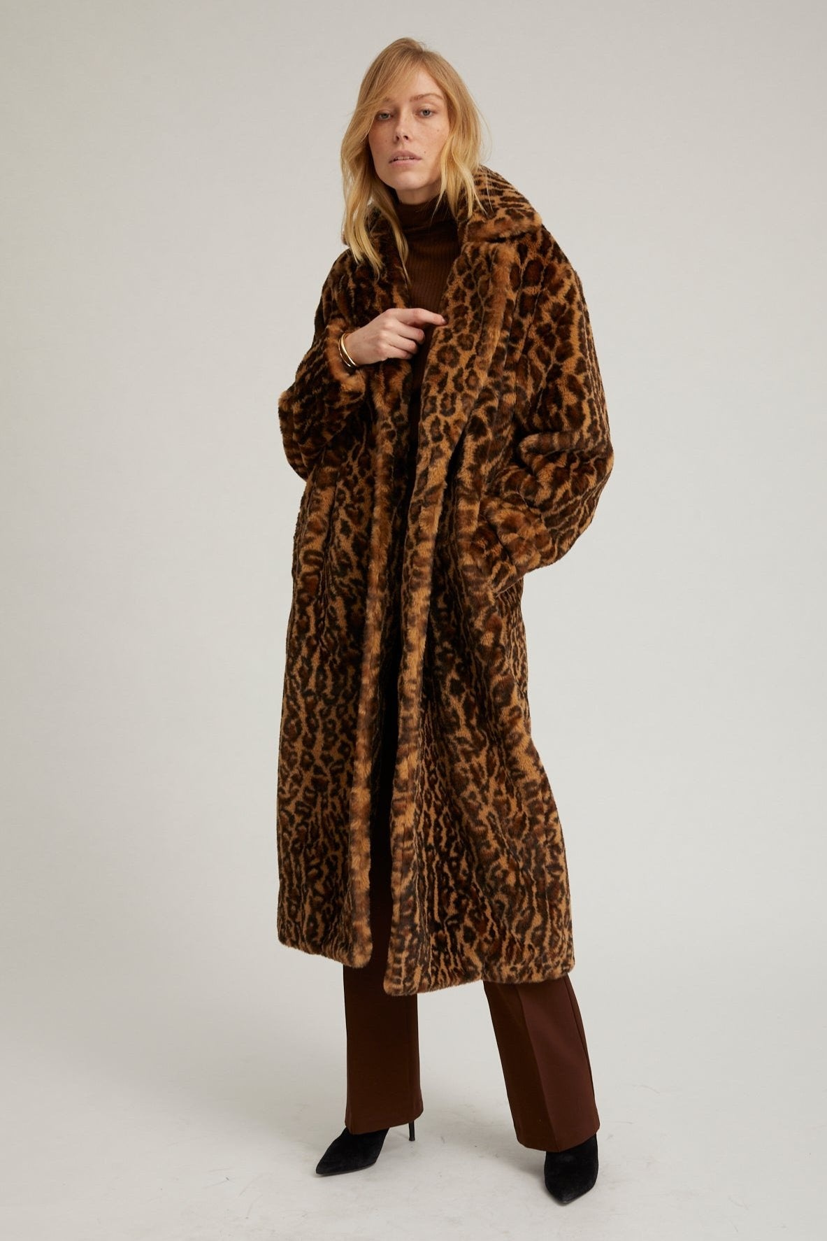 LEOPARD FAUX FUR COAT - 4