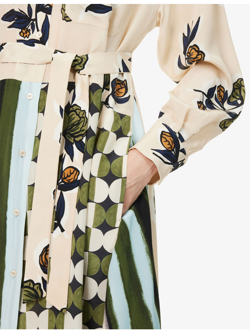 Passo Printed Silk Midi Dress - 6