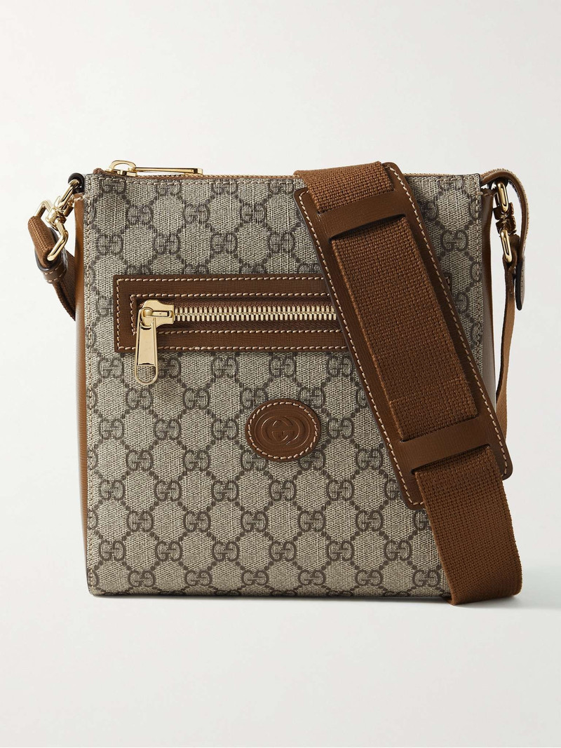 Leather-Trimmed Monogrammed Supreme Coated-Canvas Messenger Bag 1