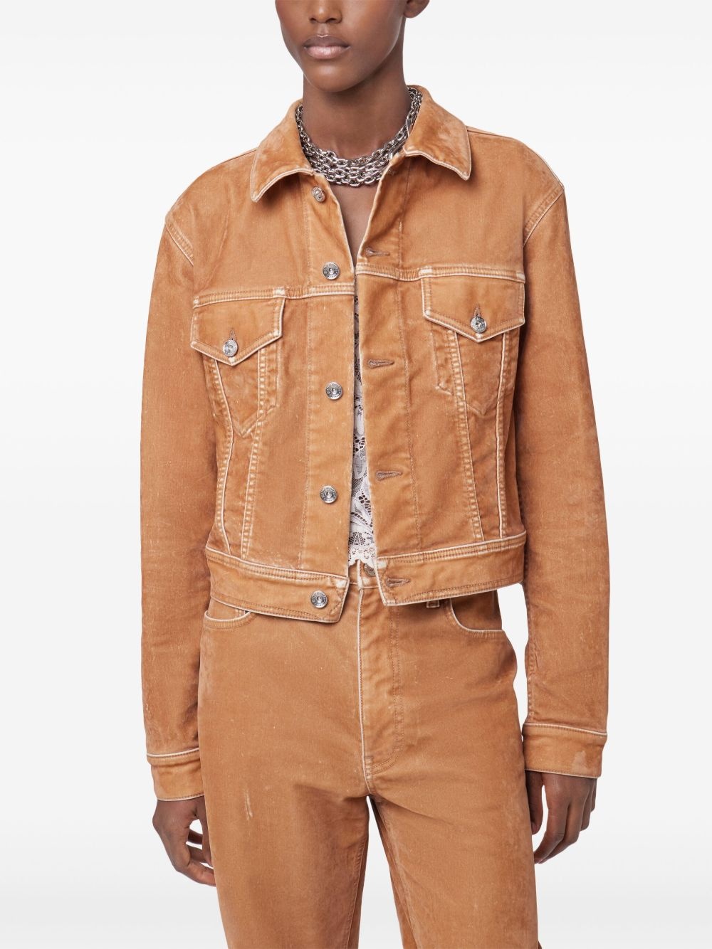 contrast-stitching jacket - 3