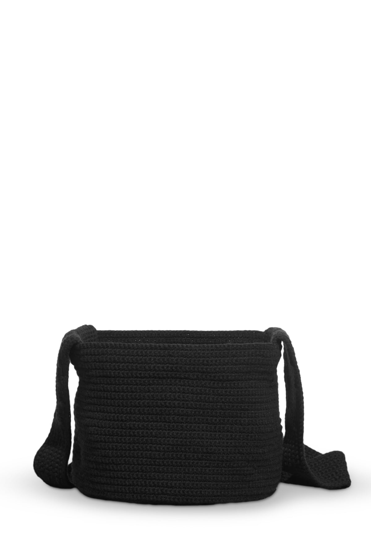 Crossover Knit Bag in Black Cashmere - 4