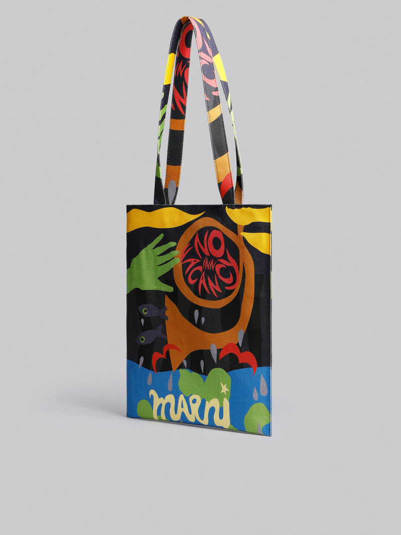 MARNI X NO VACANCY INN - TOTE BAG IN COATED CANVAS WITH PRINT 3
