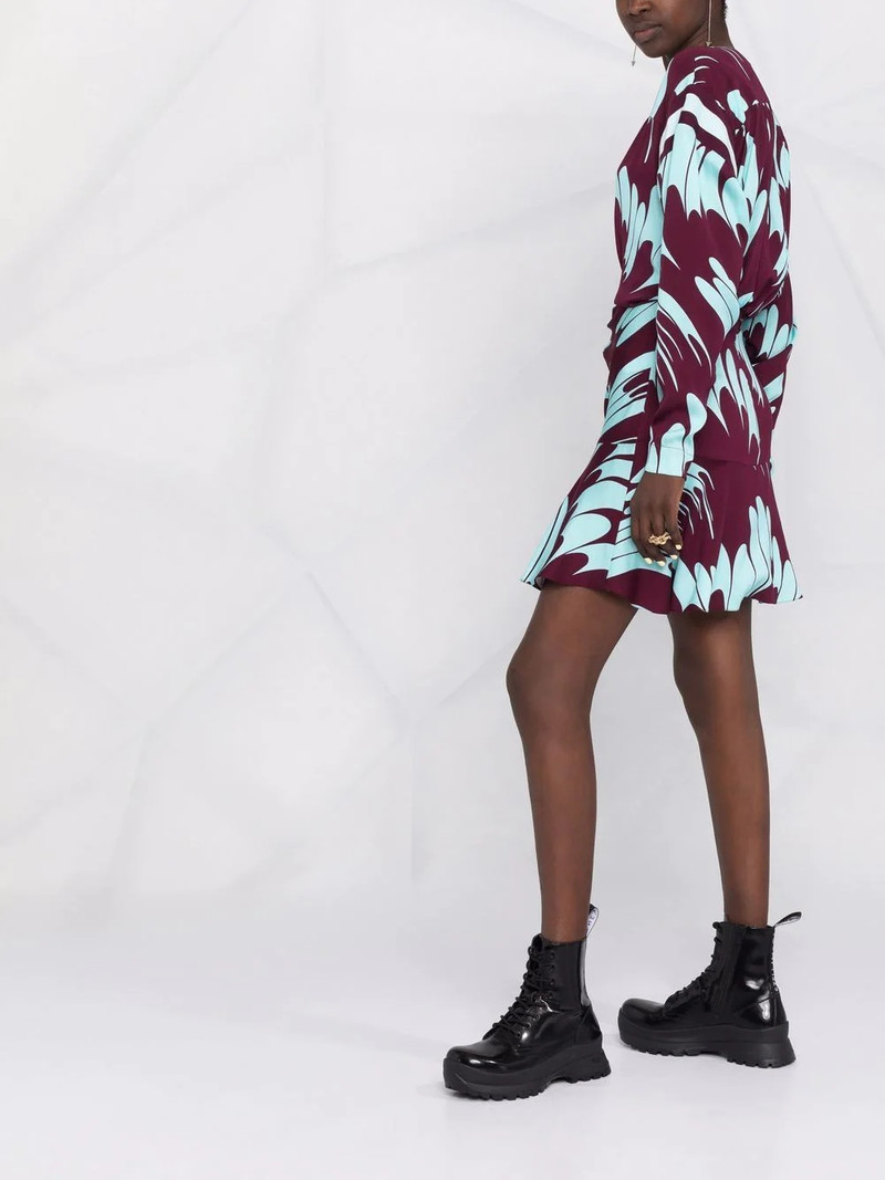 abstract-print gathered dress 4