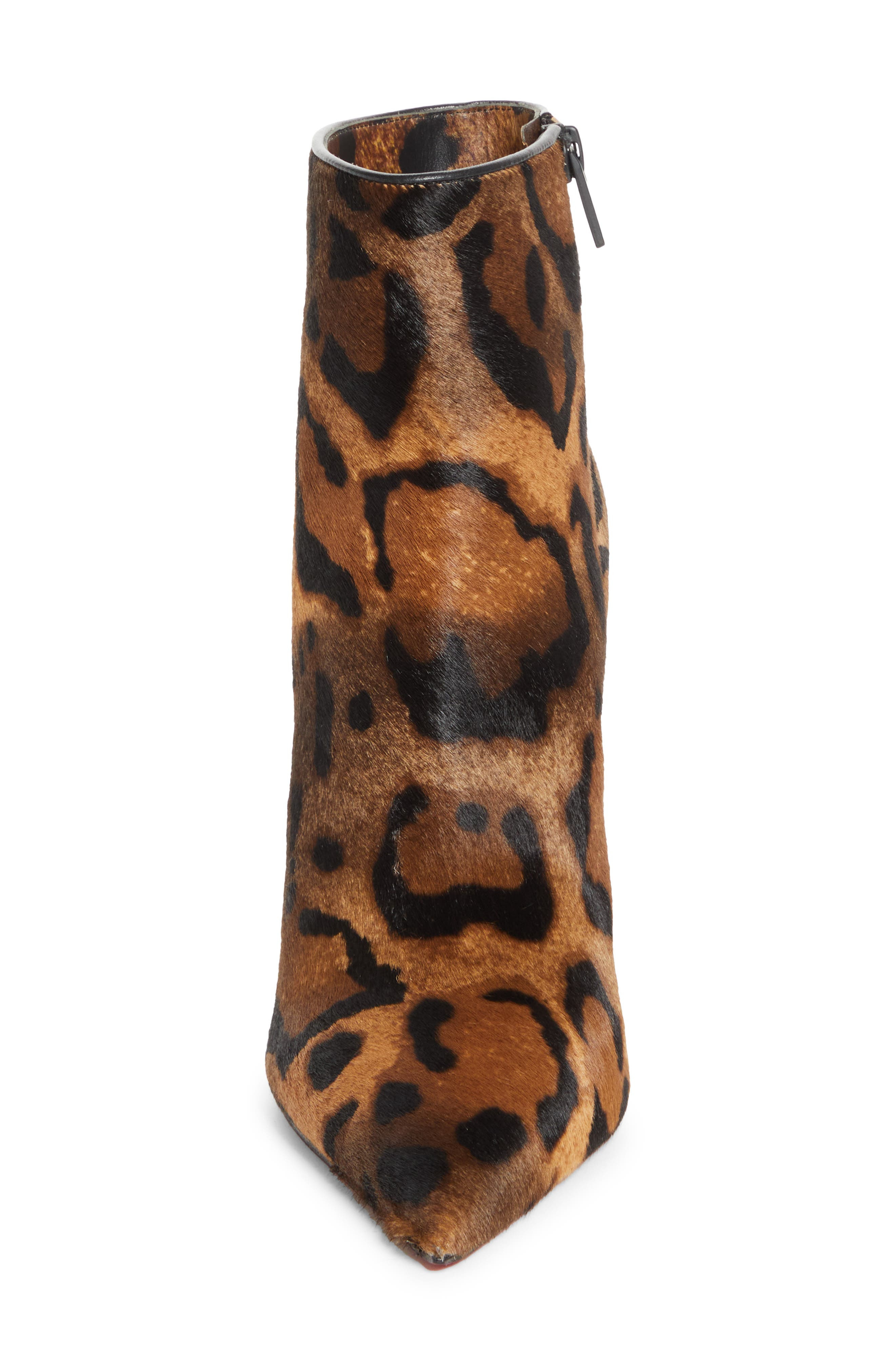 Christian Louboutin Miss Z Genuine Calf Hair Pointed Toe Bootie in Brown at Nordstrom - 4