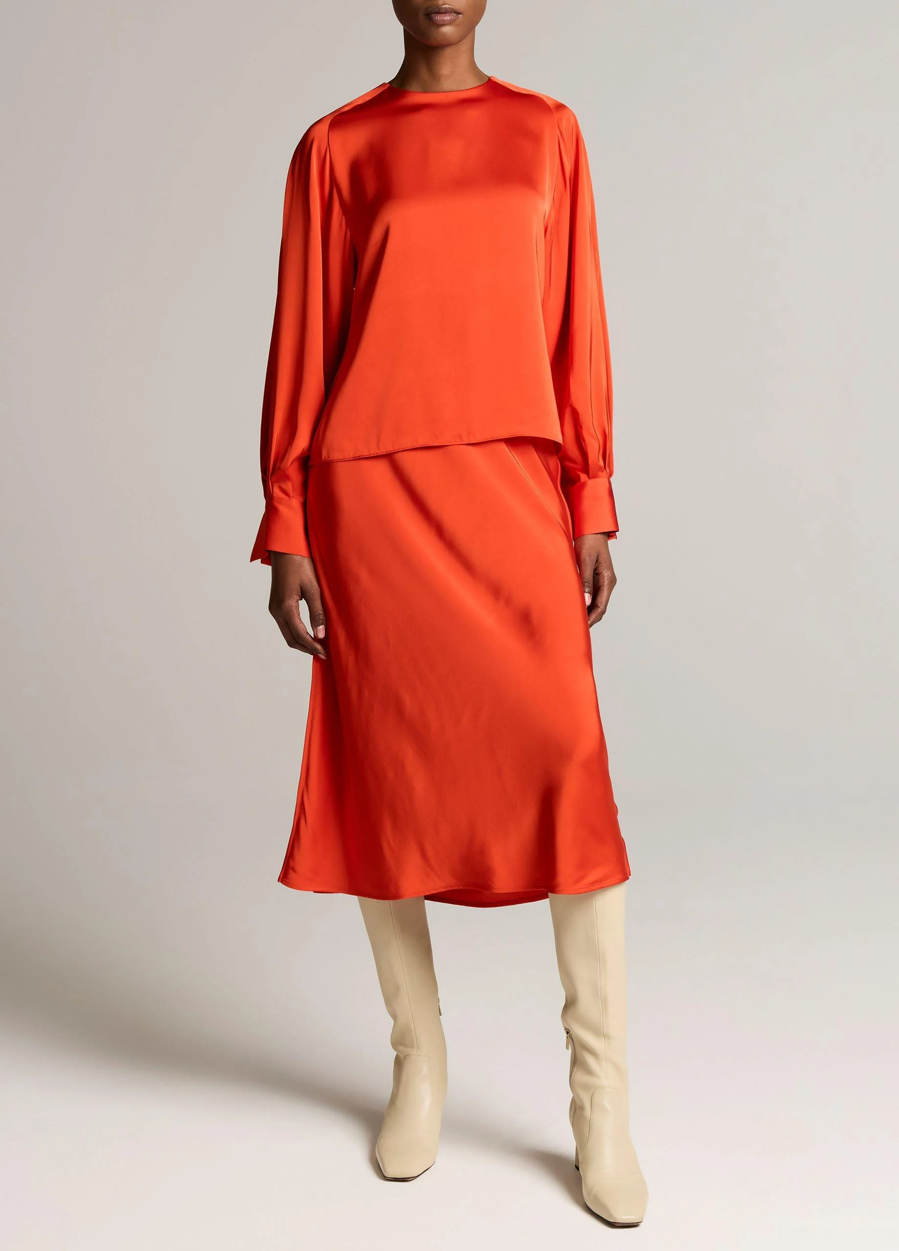 Matte Satin Slip Skirt - 1