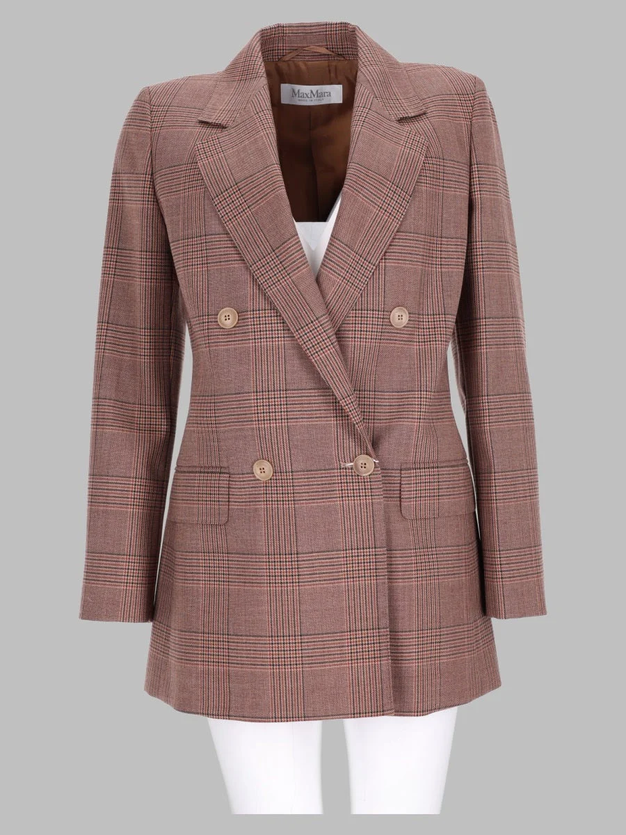 Max Mara Women Blazer Doppiopetto In Lana Principe Di Galles - 1