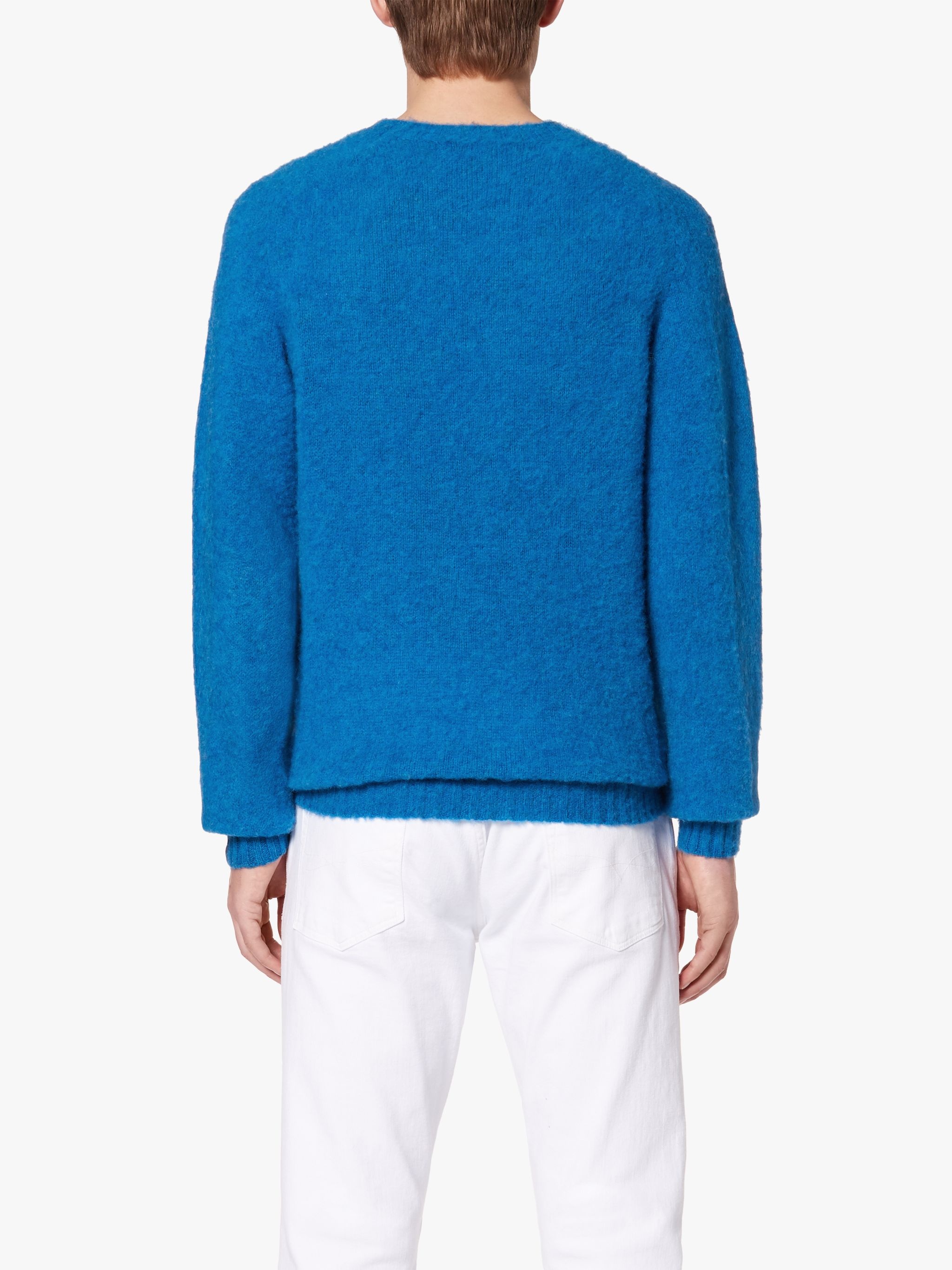 HUTCHINS BLUE WOOL CREW NECK SWEATER - 4