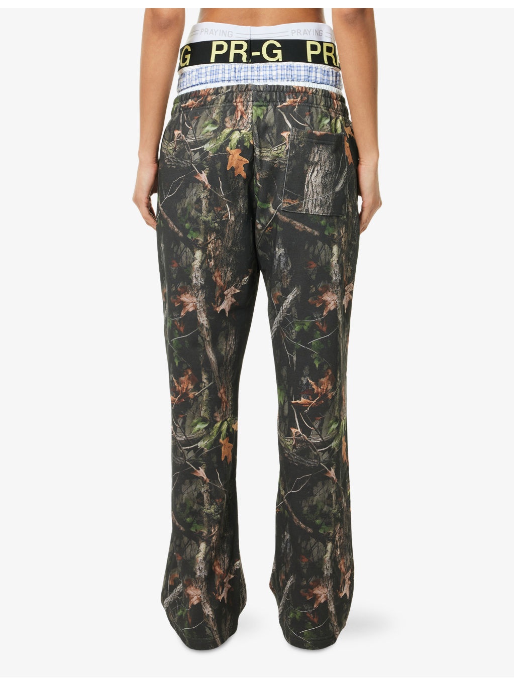 Camouflage-Print Quadruple-Waistband Cotton Jogging Bottoms - 4