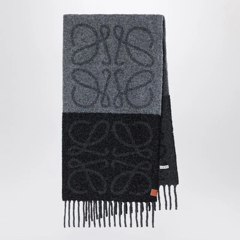 Loewe Anagram Dark Grey/Black Scarf Women - 1