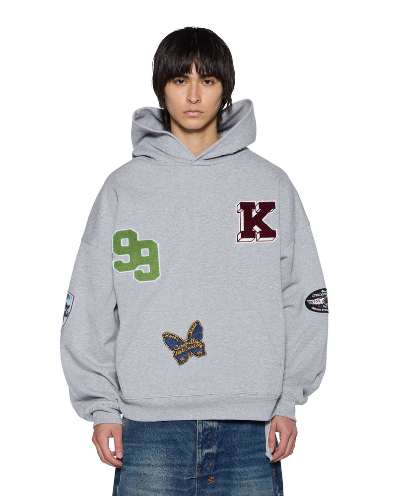 PATCHED EKCESS HOODIE GREY MARLE 1