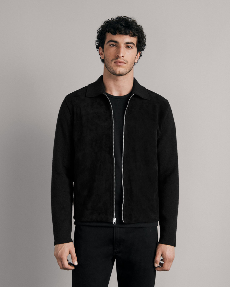 rag & bone Melrose Suede Zip Through
Slim Fit Sweater outlook