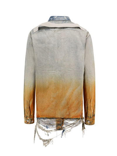 Rick Owens DRKSHDW Denim shirt with ripped effect on the bottom outlook