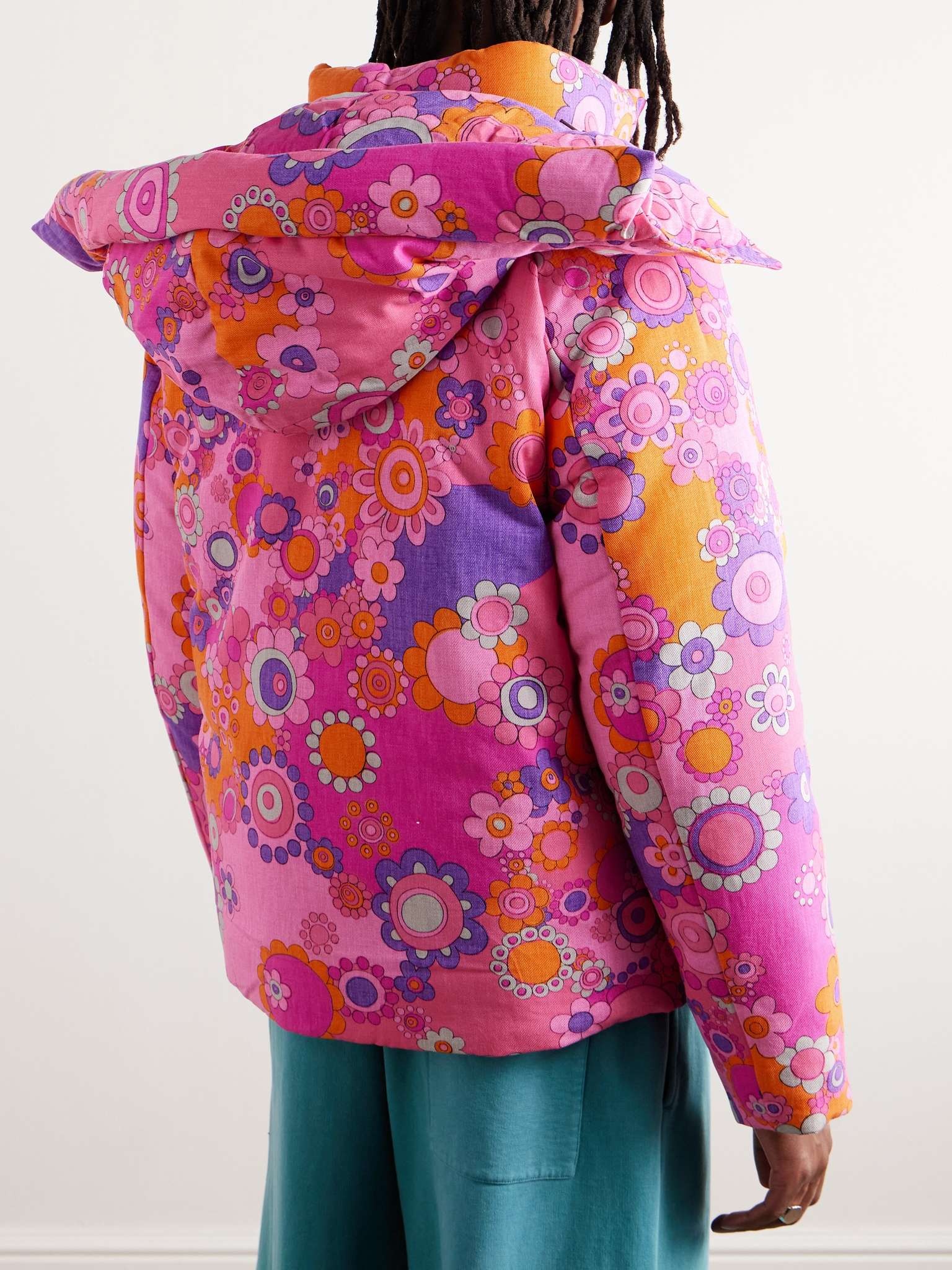 Floral-Print Cotton and TENCEL™ Lyocell-Blend Down Hooded Jacket - 4
