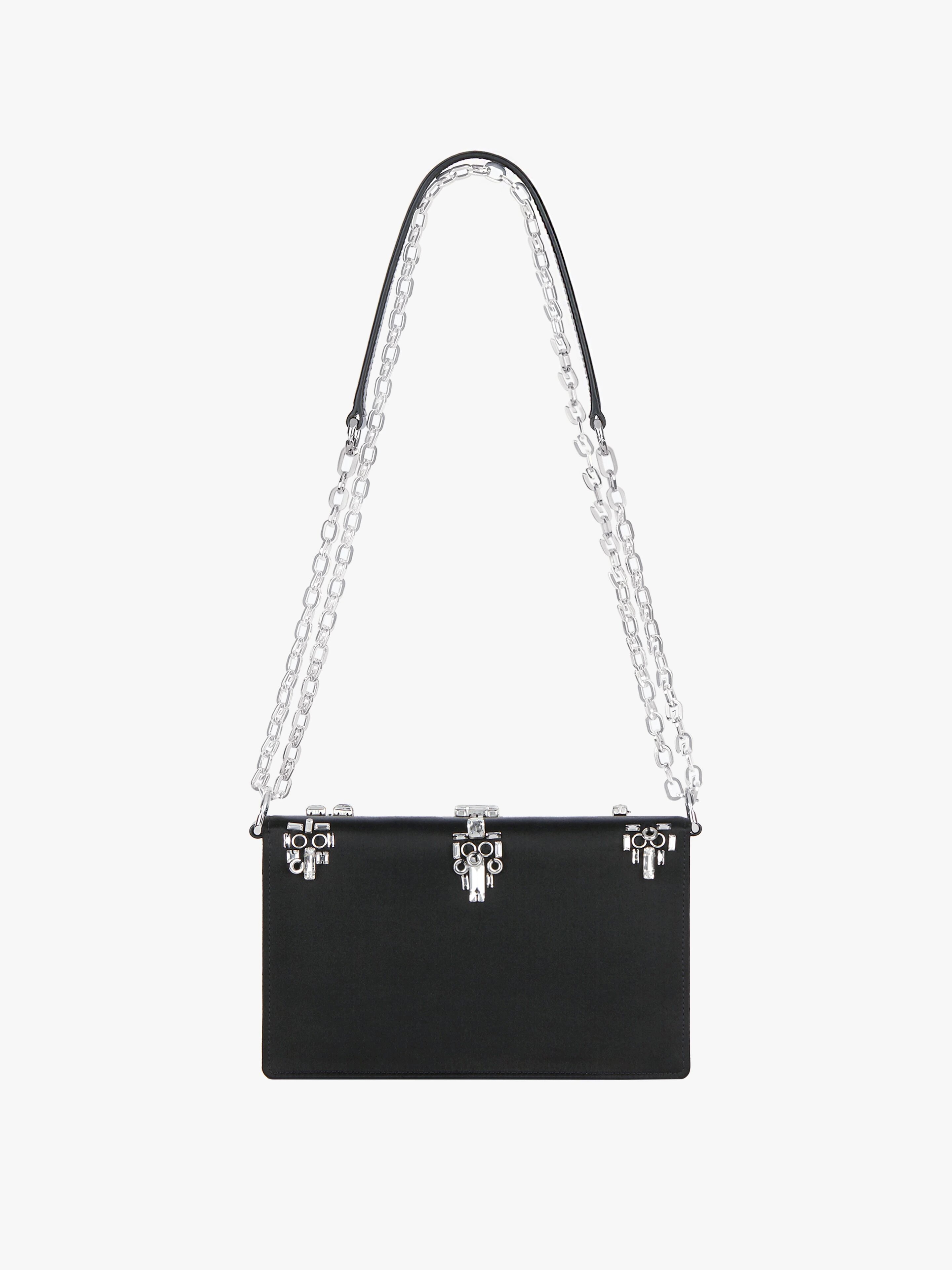 4G SMALL BAG IN EMBROIDERED SATIN WITH CHAIN - 5