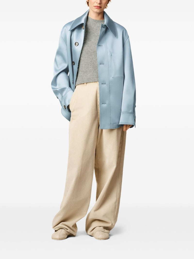AMI Paris Ami De Coeur button-up satin jacket outlook