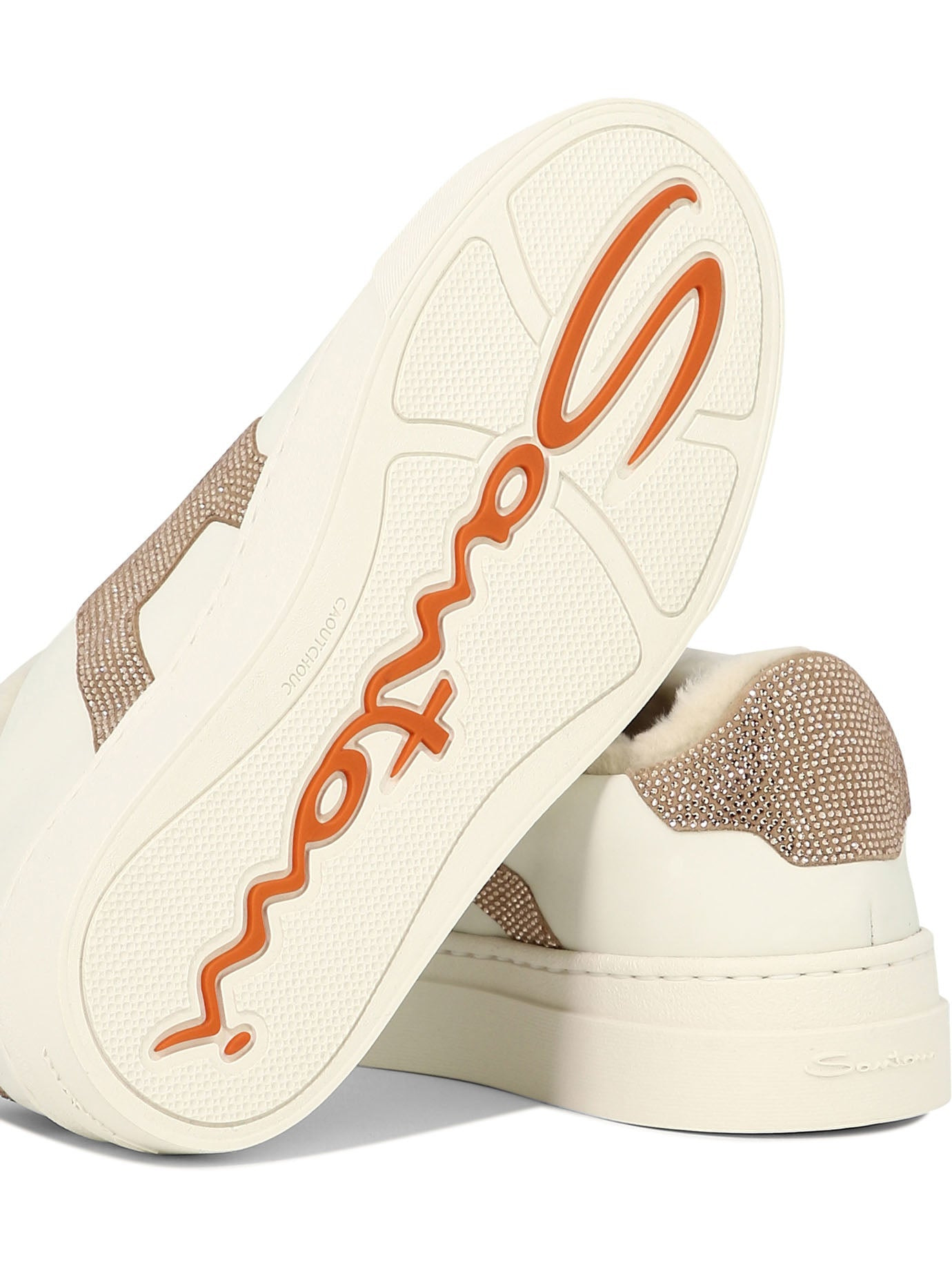 Santoni Women "Double Buckle" Rhinestone-Embellished Sneakers - 5