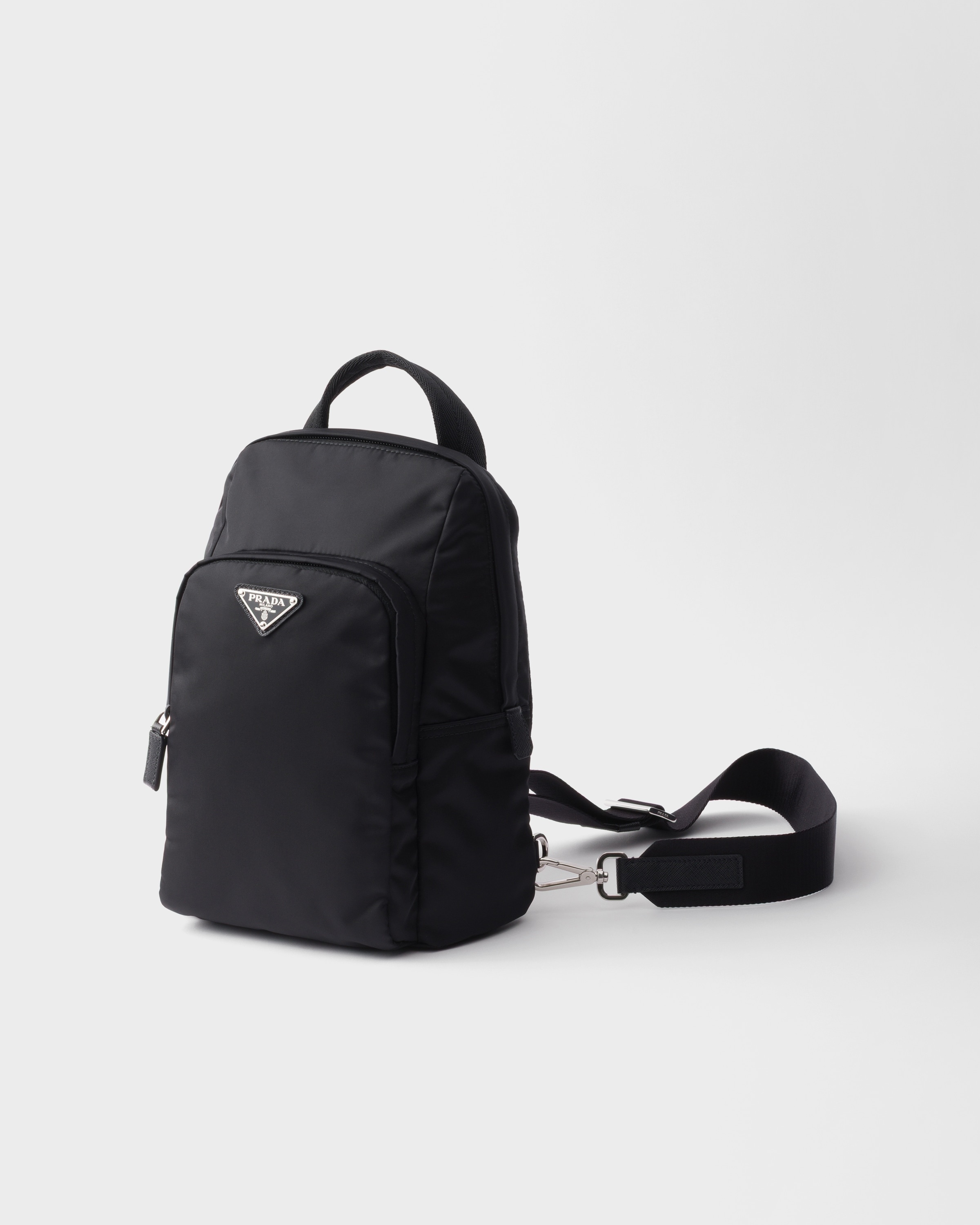 Re-Nylon and Saffiano leather backpack - 2