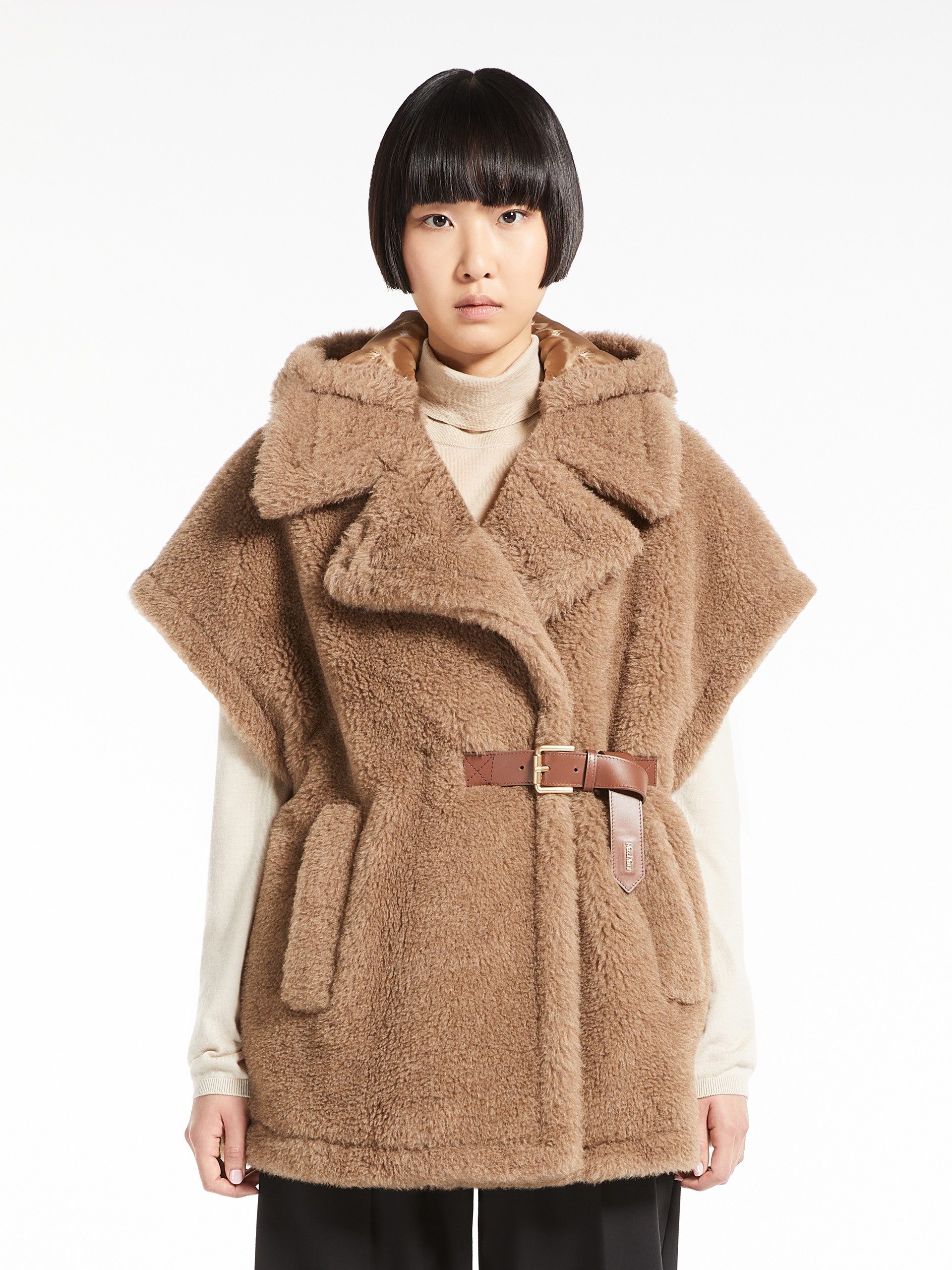 LANOSO4 Teddy-fabric gilet cape - 3