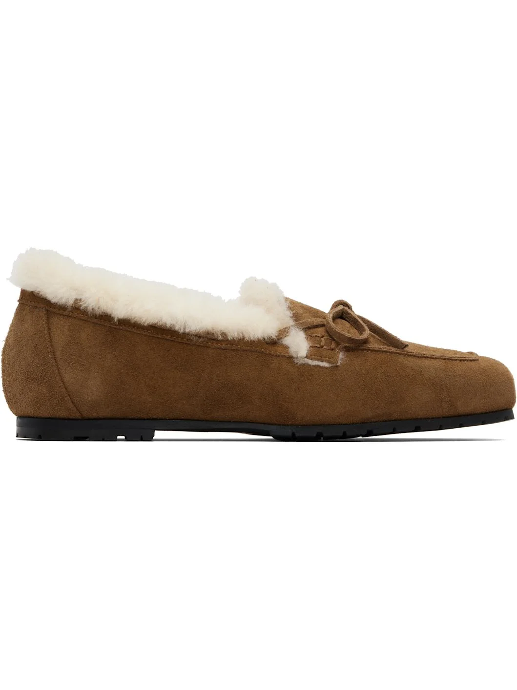 Brown Jasper Shearling Loafers - 1