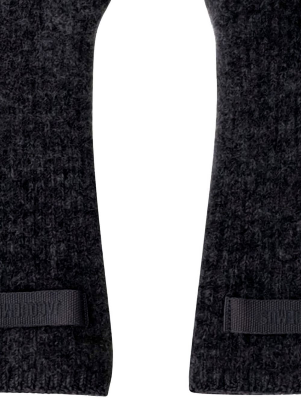 ribbed logo gloves - 3