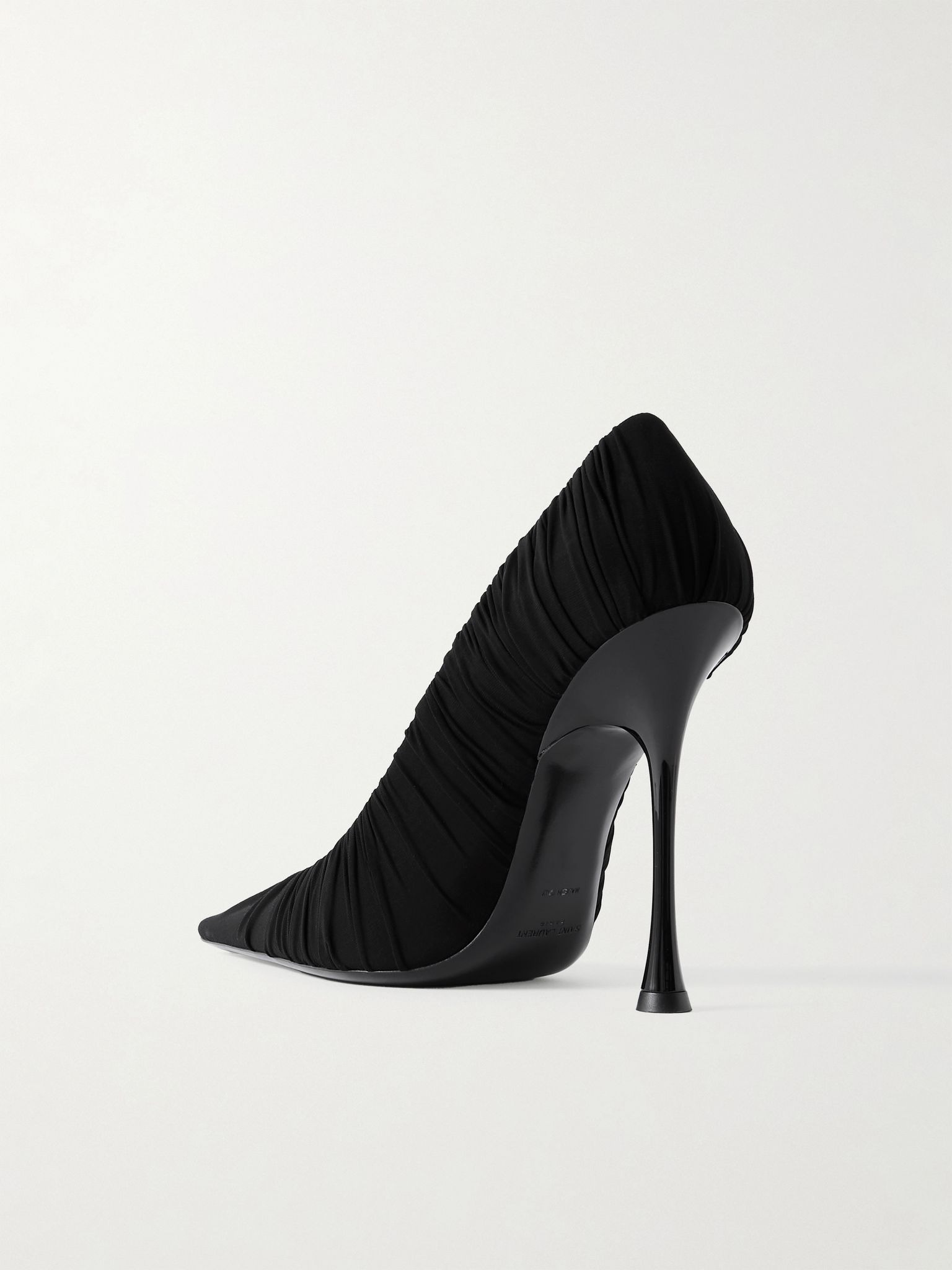 Emmanuelle ruched tulle pumps Black - 3