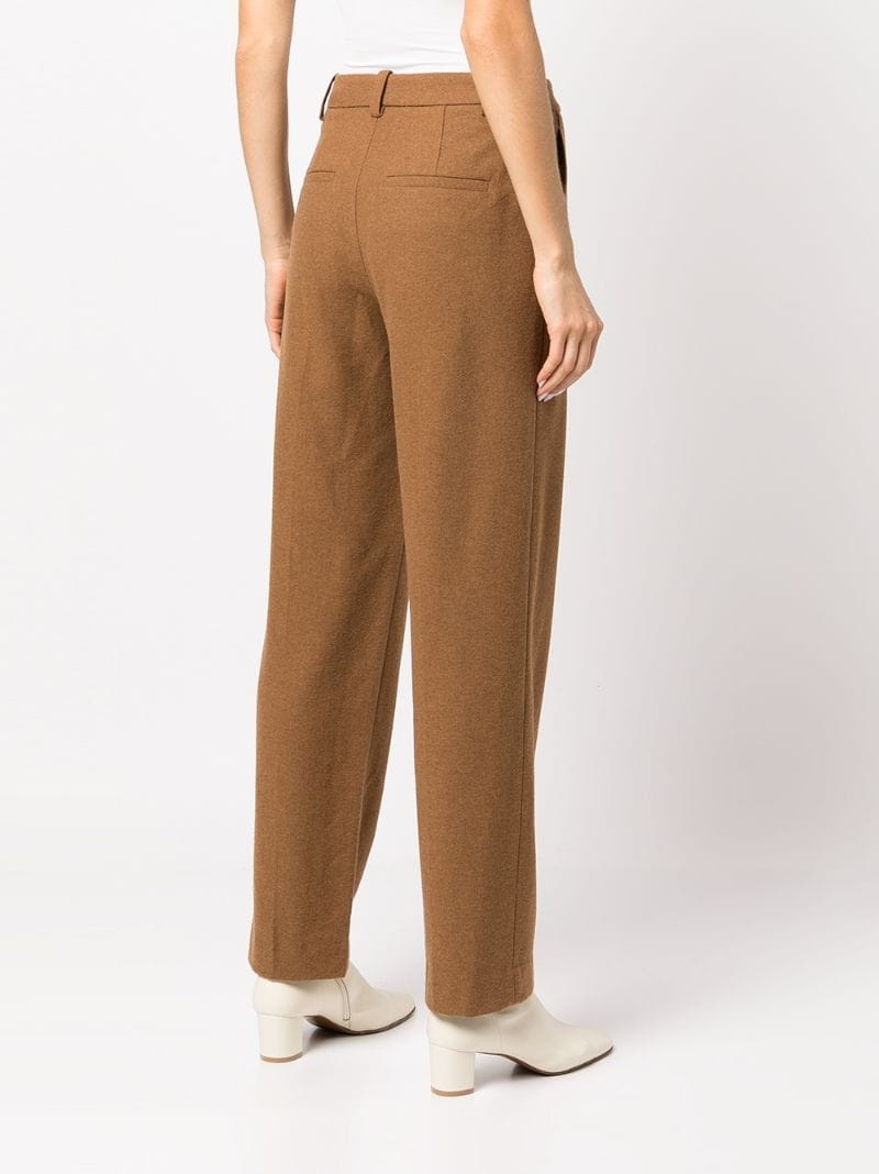 flannel straight-leg trousers - 4